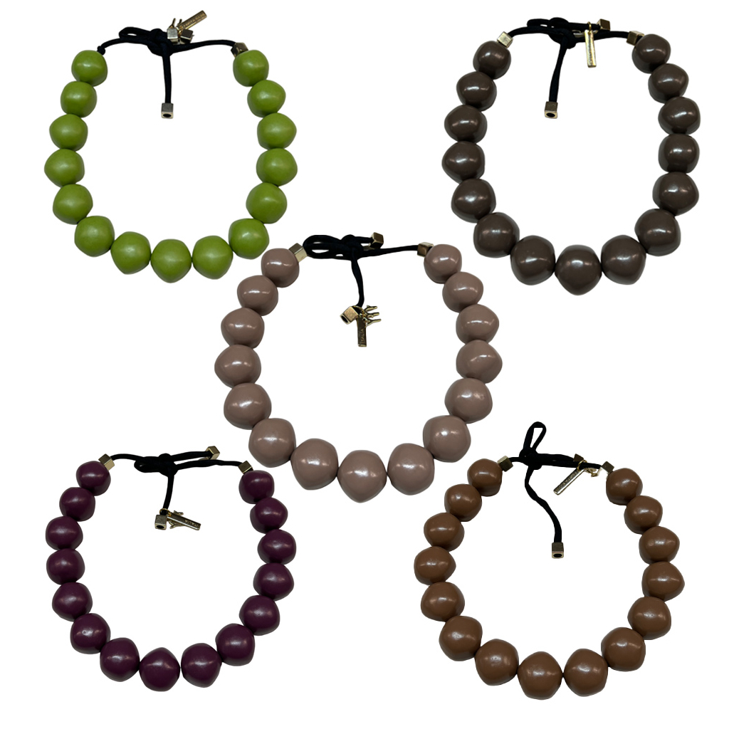 MIRTA BIJOUX women's elastic necklace opaque spheres nickel free MADE IN ITALY