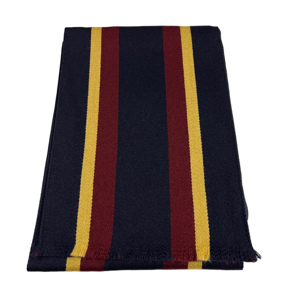 DRAKE'S LONDON men's scarf blue/burgundy/yellow 100% wool MADE IN ITALY