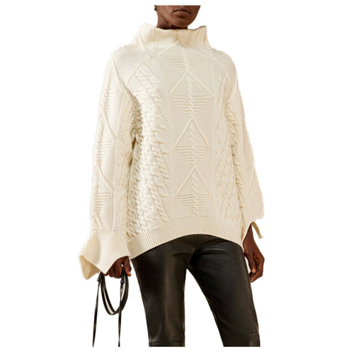 LIVIANA CONTI Dip dye wool sweater, cable knit F3WD16