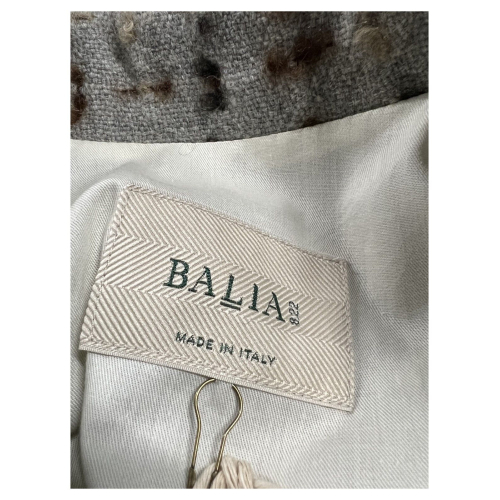 BALIA 8.22 giaccone donna doppiopetto grigio chiaro/marrone/nero C03T128 MADE IN ITALY