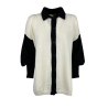 HUMILITY 1949 white/black polo shirt HE-GI-SANAE 50% wool 50% acrylic MADE IN ITALY