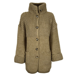 HUMILITY 1949 giaccone donna maglia pesante cammello HB-GP-MOMINA misto lana MADE IN ITALY