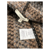 HUMILITY 1949 women's maxi cardigan with checked pattern, black/camel HB-GI-MIRANDA MADE IN ITALY