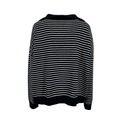 LIVIANA CONTI Striped sweater in recycled cashmere Blue/milk F3WC56 MADE IN ITALY