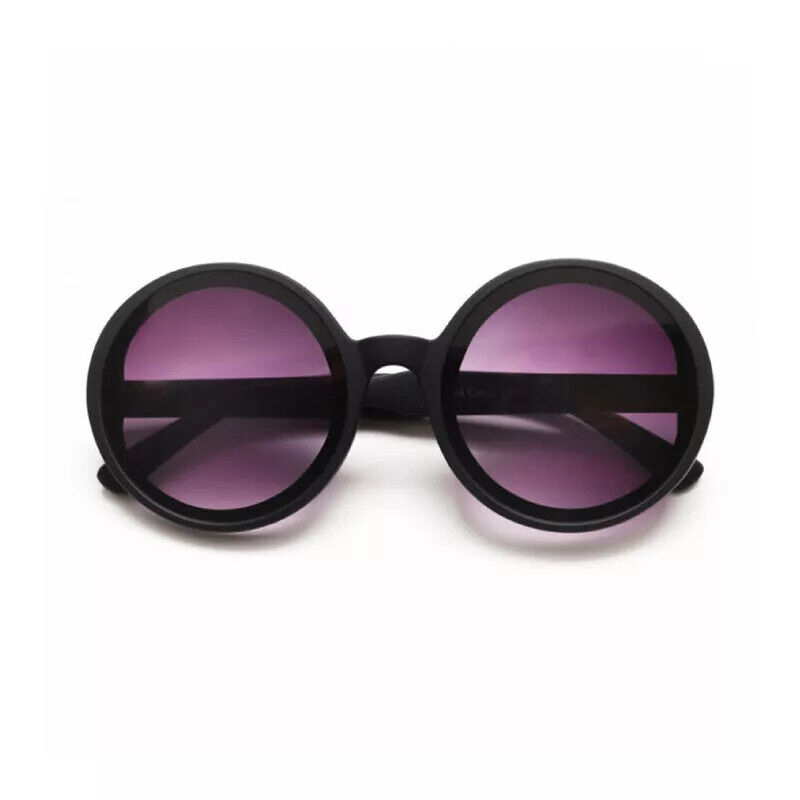 OKKIA Round Monica black sunglasses soft touch gradient lenses