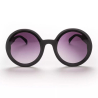 OKKIA Round Monica black sunglasses soft touch gradient lenses