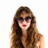 OKKIA Round Monica black sunglasses soft touch gradient lenses