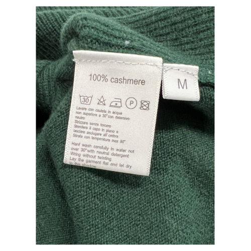 TERRAE CASHMERE maglia donna a v coste verde bosco TC00256D 100% cashmere