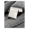 TERRAE CASHMERE women's gray v-neck sweater with coral piping TC00247D 100% cashmere