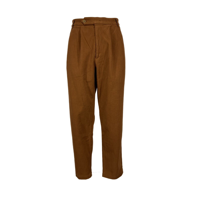 MADSON by BottegaChilometriZero men's burnt winter cotton trousers DU 22773 DOUBLE PINCES MADE IN ITALY