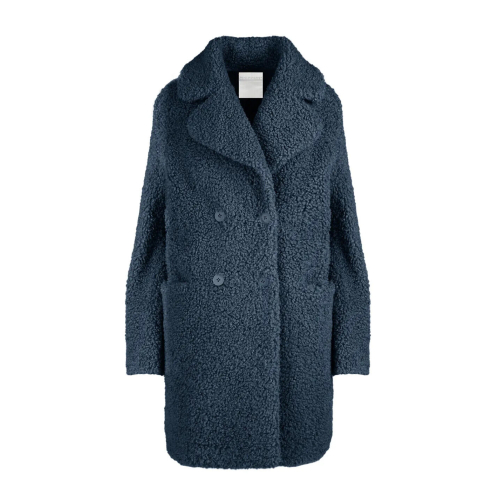 CENSURED double-breasted women's coat in soft Sherpa CW5024TFCU3_007