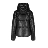 CENSURED women's short padded down jacket in eco-leather and hood JWARESTFLH3_139