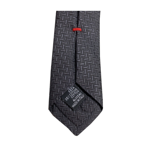 FIORIO MILANO lined men's tie with solid micro design MADE IN ITALY