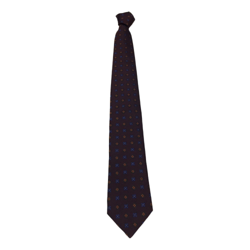 FIORIO MILANO men's lined tie with flower pattern, hand-stitched MADE IN ITALY