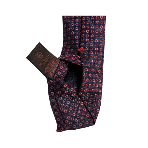 FIORIO MILANO men's lined tie with flower pattern, 100% silk MADE IN ITALY