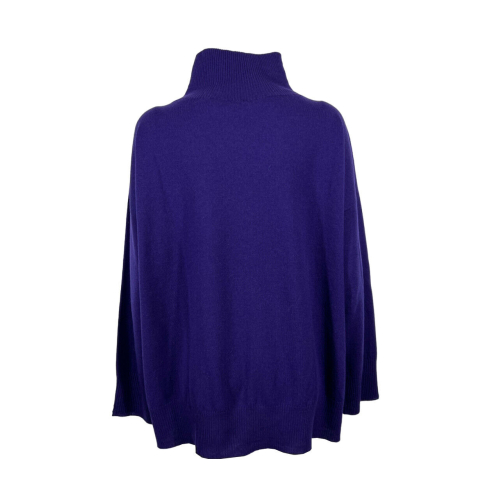 LIVIANA CONTI maxi purple women's sweater L3WB13 100% wool MADE IN ITALY