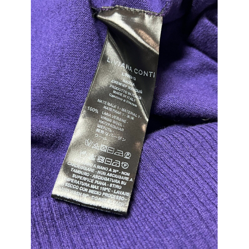 LIVIANA CONTI maxi purple women's sweater L3WB13 100% wool MADE IN ITALY