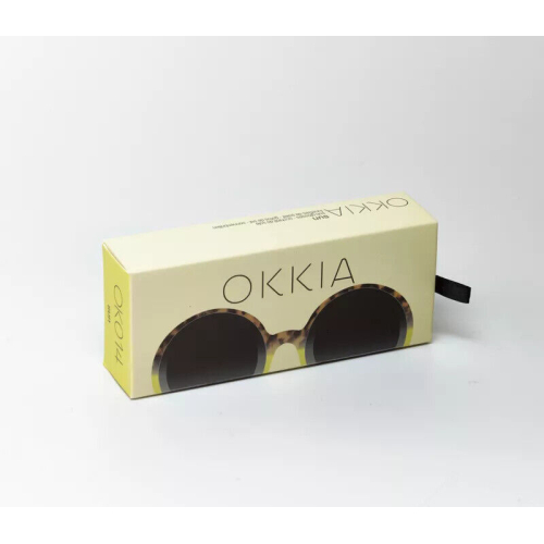 OKKIA Round Monica sunglasses yellow soft touch gradient lenses