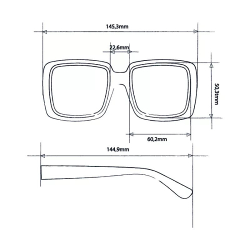 OKKIA ALESSIA pre-assembled Butterfly black sunglasses with soft touch frame