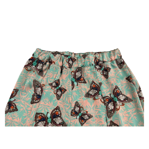 IL THE DELLE 5 pantalone donna fantasia farfalle verde/salmone DENNIS 43ST BUTTERFLY MADE IN ITALY