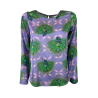 IL THE DELLE 5 women's lilac/green patterned blouse BURN 43ST PEACOCK MADE IN ITALY