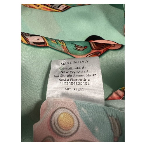 THE TEA OF THE 5 women's tops with aqua pattern LEOPARD 56ST TIN CAR MADE IN ITALY