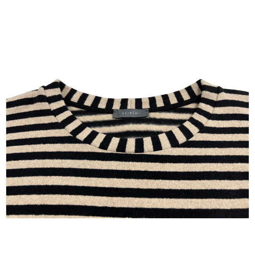NEIRAMI women's sweatshirt with ecru/black stripes B570GO BOX MADE IN ITALY