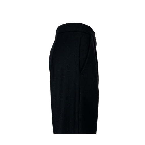 NEIRAMI pantalone donna nero in lana spinata P863TE PINCES