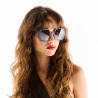 OKKIA pre-assembled black hexagonal EMMA sunglasses with soft touch frame