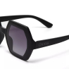 OKKIA pre-assembled black hexagonal EMMA sunglasses with soft touch frame