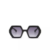 OKKIA pre-assembled black hexagonal EMMA sunglasses with soft touch frame
