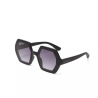 OKKIA pre-assembled black hexagonal EMMA sunglasses with soft touch frame