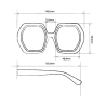 OKKIA pre-assembled black hexagonal EMMA sunglasses with soft touch frame
