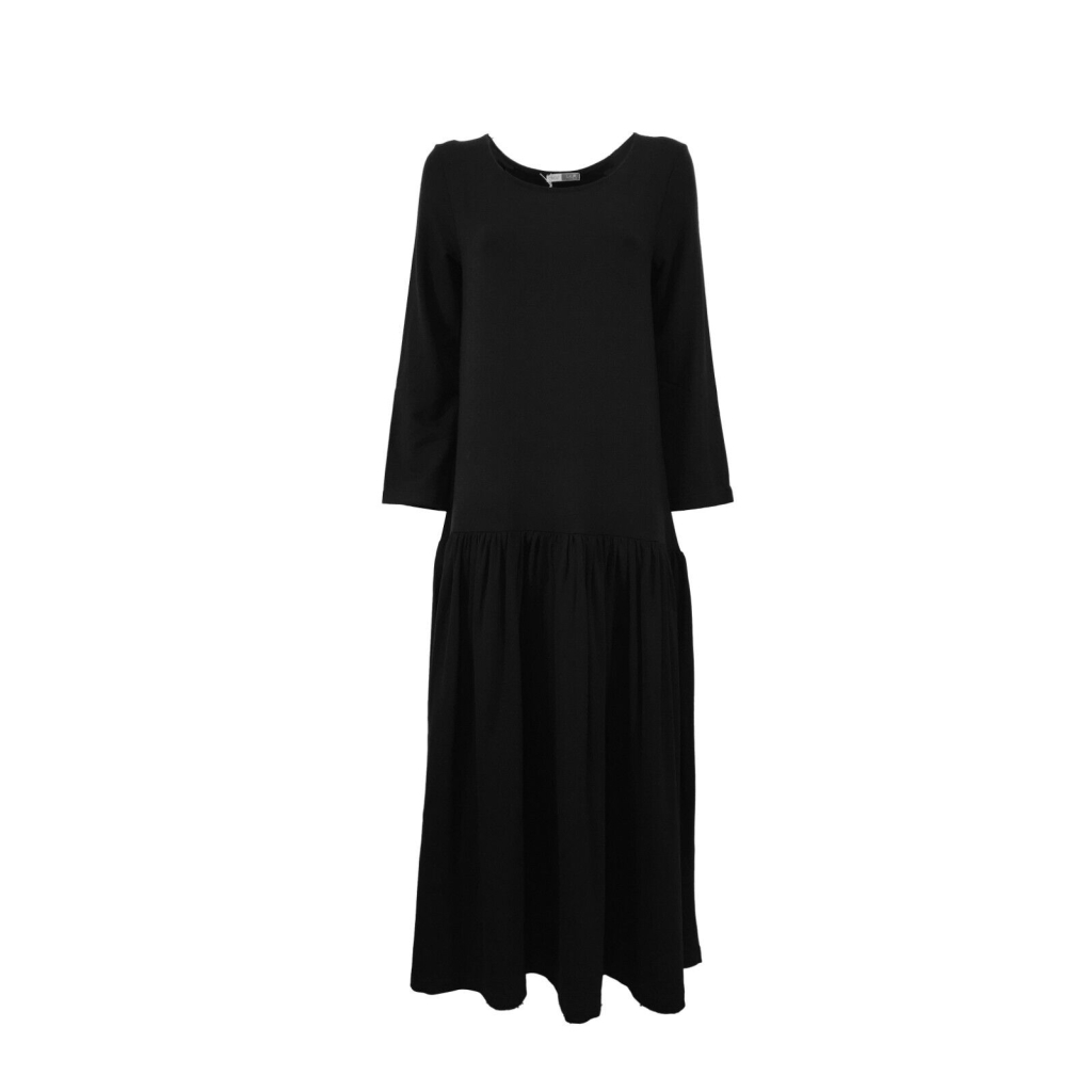 CUCU' LAB abito donna felpa nero art MARILU 94% viscosa 6% elastan MADE IN ITALY