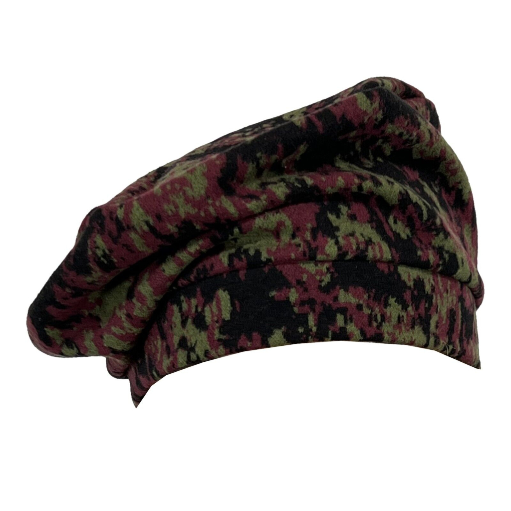 NEIRAMI women's beret with burgundy/green/black pattern AC07BH MADE IN ITALY