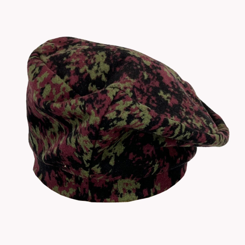 NEIRAMI women's beret with burgundy/green/black pattern AC07BH MADE IN ITALY