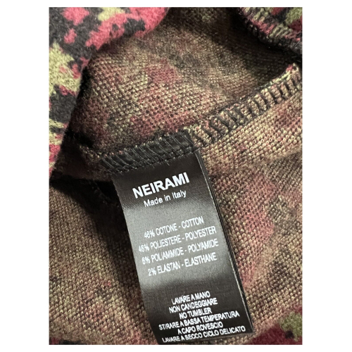 NEIRAMI basco donna fantasia bordeaux/verde/nero AC07BH MADE IN ITALY