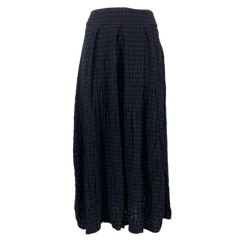 CUCU' LAB women's vichy checked skirt blue/black art VERUSKA MADE IN ITALY