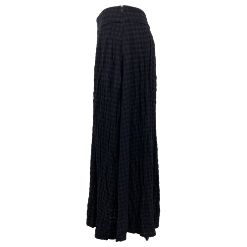 CUCU' LAB women's vichy checked skirt blue/black art VERUSKA MADE IN ITALY