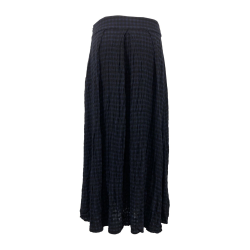 CUCU' LAB women's vichy checked skirt blue/black art VERUSKA MADE IN ITALY