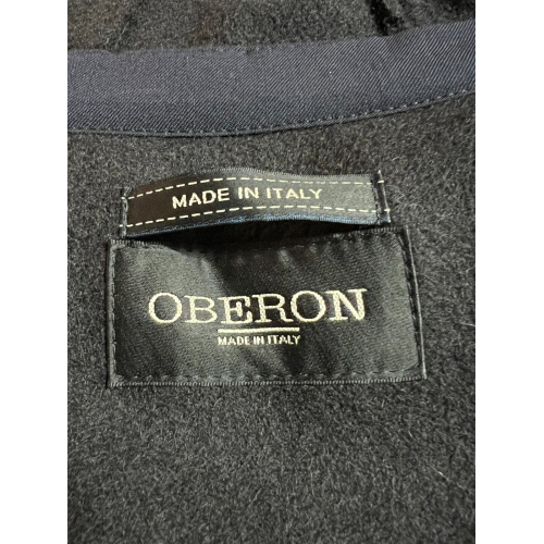 OBERON montgomery uomo blu panno casentino lungo 762201 5000 100% lana MADE IN ITALY