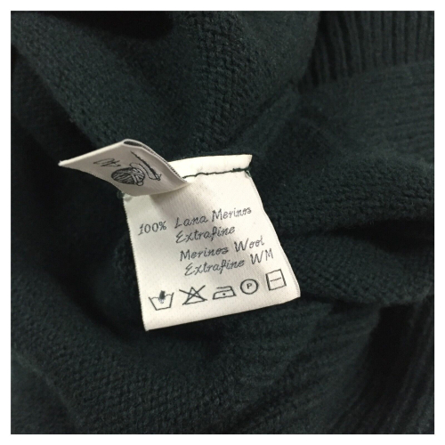 TWINY dark green crew neck women's sweater art TW1045 100% micron wool 19.5 MADE IN ITALY