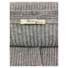TWINY women's gray English rib cardigan art TW1042 100% wool 19.5 micron MADE IN ITALY