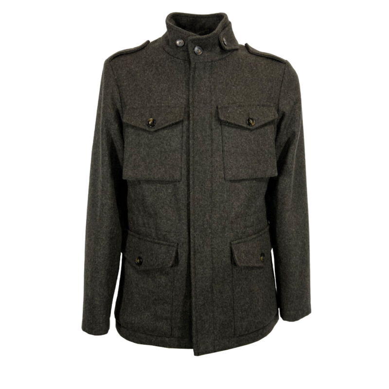L'IMPERMEABILE green/grey men's jacket GERARD MEW LODEN FIELD JKT MADE IN ITALY