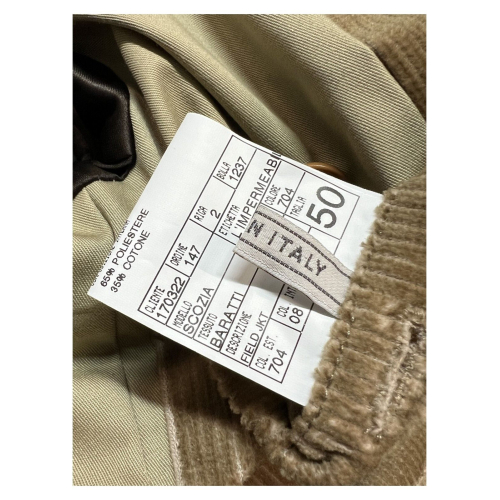 L’IMPERMEABILE giacca uomo velluto coste beige SCOZIA BARATTI FIELD JKT MADE IN ITALY