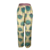 IL THE DELLE 5 ivory/green women's trousers ALAN 48ST PEACOCK MADE IN ITALY