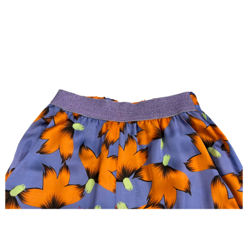 IL THE DELLE 5 pantalone donna pervinca/arancio ALAN 48ST FLOWERS MADE IN ITALY