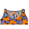 IL THE DELLE 5 women's shoulder top with removable periwinkle/orange belt SALUKI 48ST FLOWERS MADE IN ITALY