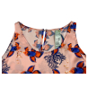 women's shoulder top with removable belt salmon/bluette/orange SALUKI 48ST FISH MADE IN ITALY