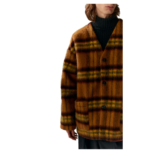 WELTER SHELTER men's cardigan camel gold CARDI BONDED SHAGGY